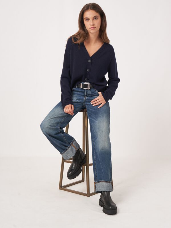 Raglan vest van biologisch cashmere image number 0