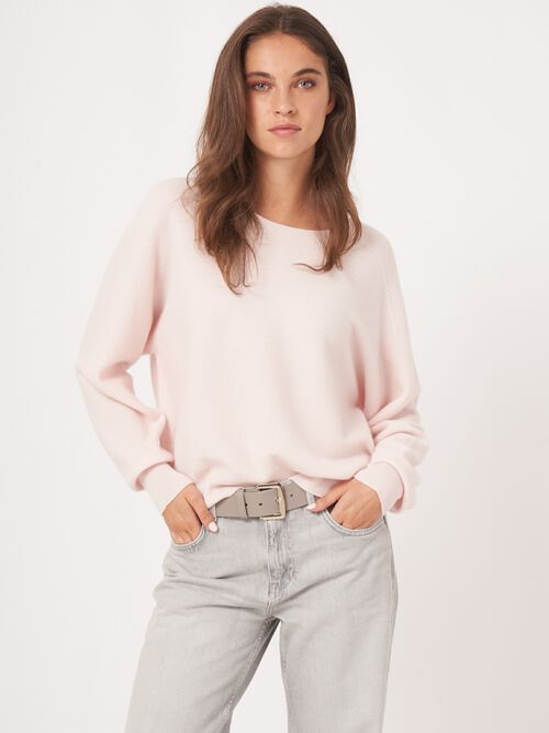 Naadloos gebreide ronde hals cashmere trui