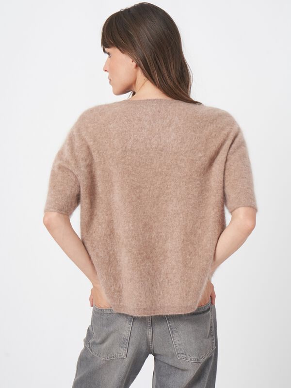 Kurzarm Strickpullover aus geb&uuml;rstetem Kaschmir image number 7