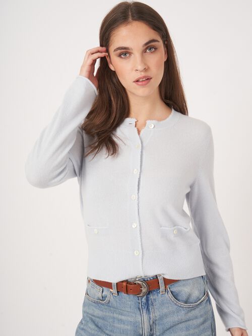 Ronde hals cashmere vest met knopen