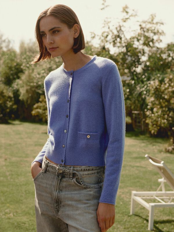 Kurzer Kaschmir-Cardigan mit Fransen f&uuml;r Damen image number 9