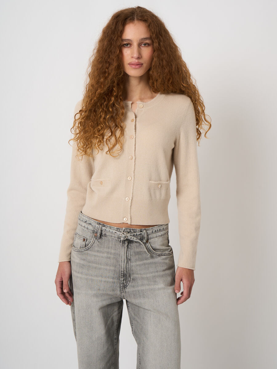Cropped cashmere cardigan with fringes image number 2