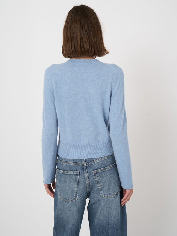 Cardigan court en cachemire &agrave; franges image number 4