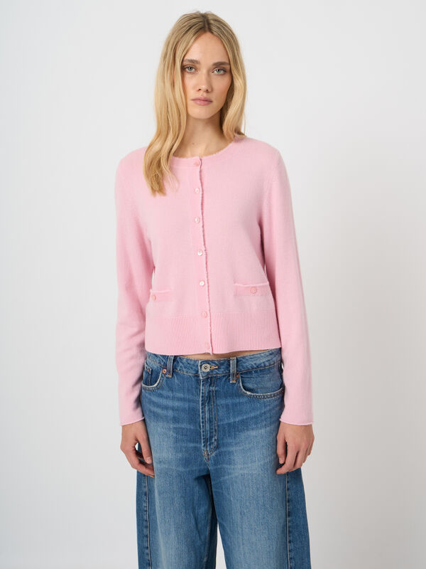 Cropped cashmere cardigan with fringes image number 2