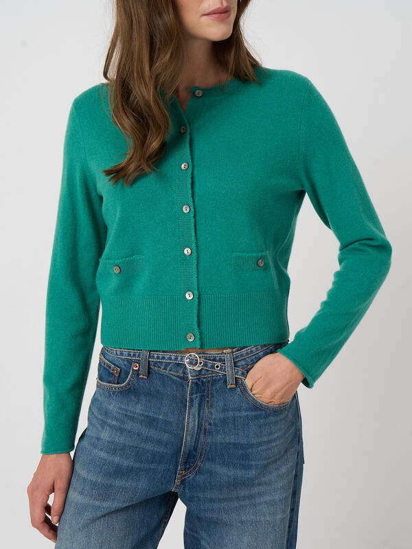 Kurzer Kaschmir-Cardigan mit Fransen f&uuml;r Damen image number 0