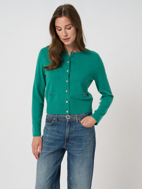 Kurzer Kaschmir-Cardigan mit Fransen f&uuml;r Damen image number 2