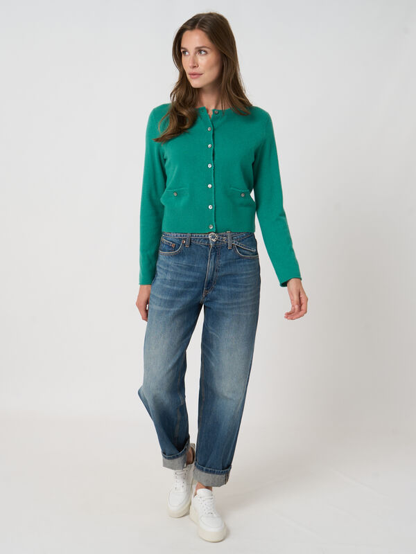 Kurzer Kaschmir-Cardigan mit Fransen f&uuml;r Damen image number 4