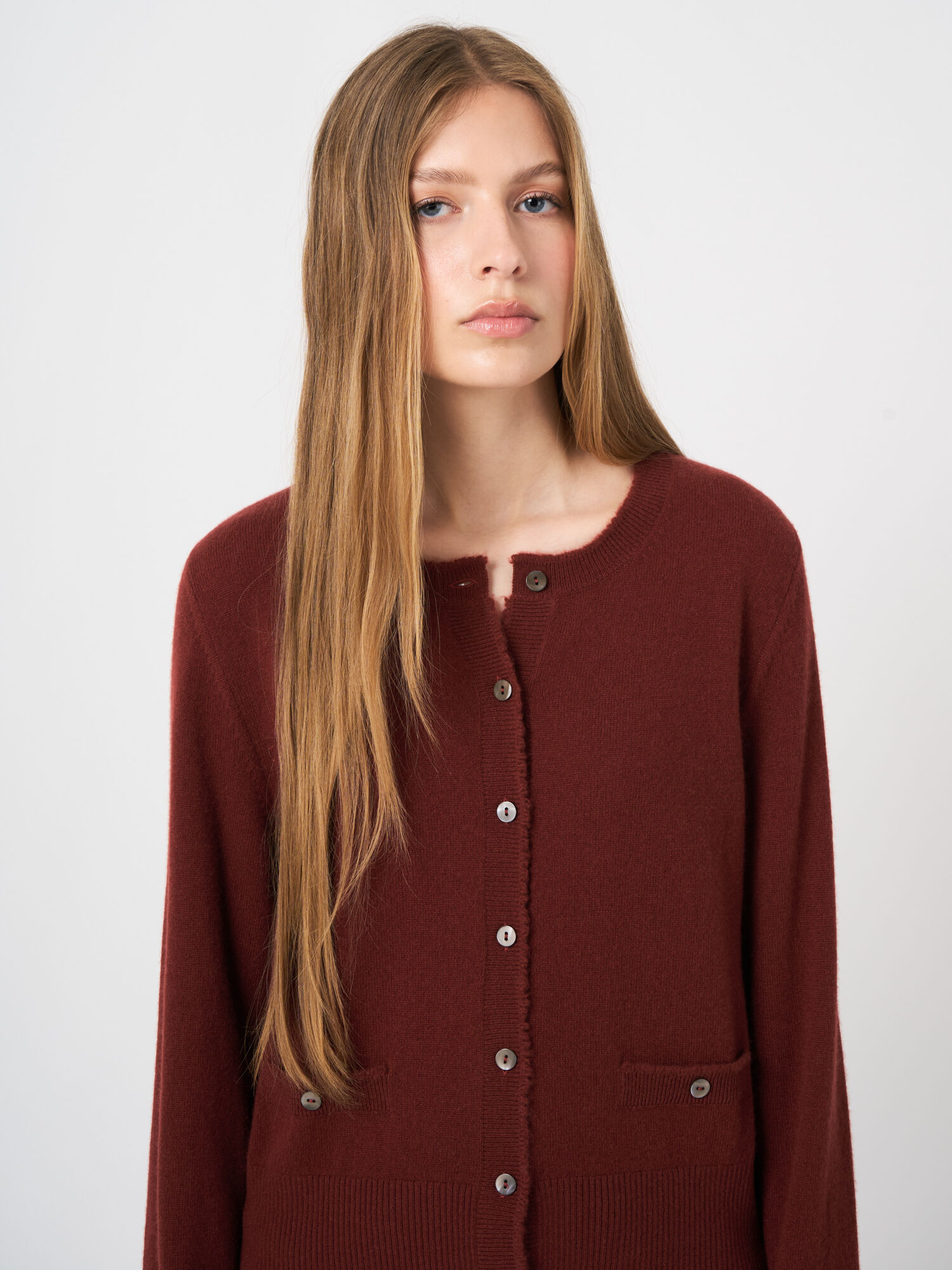 Kort kasjmier vest met franjes