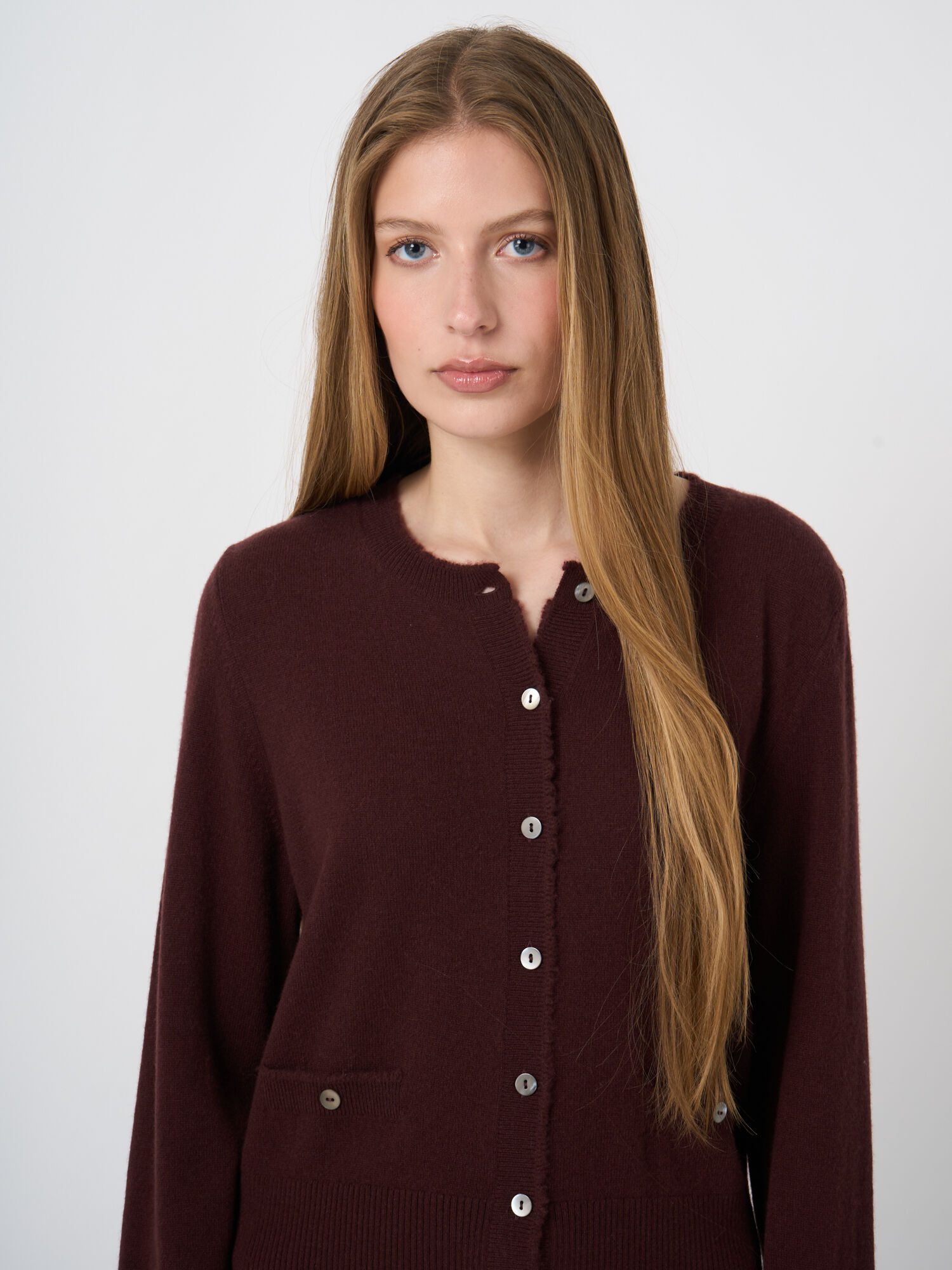 Kort kasjmier vest met franjes