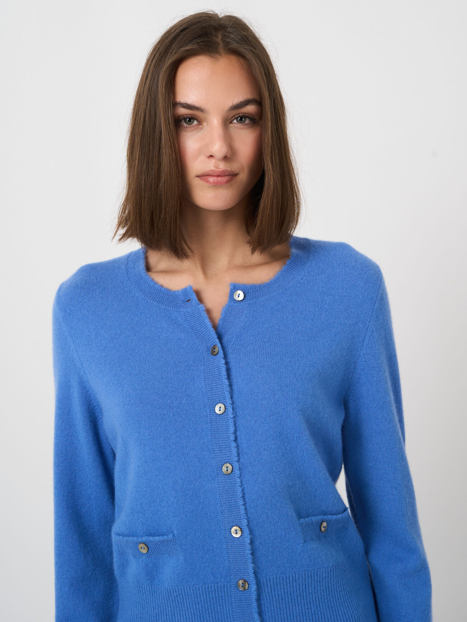 Kort kasjmier vest met franjes