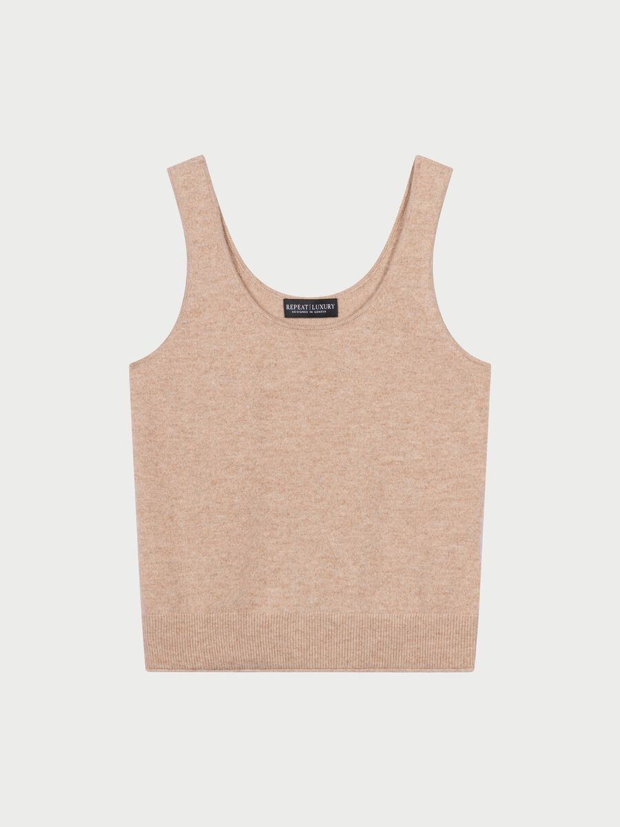 Cashmere knit tank top image number 0