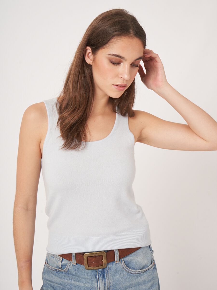 Cashmere knit tank top image number 0