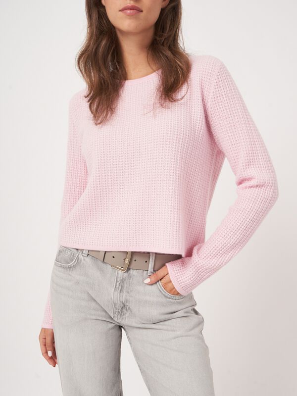 Texturierter Rundhals-Kaschmir-Pullover image number 5