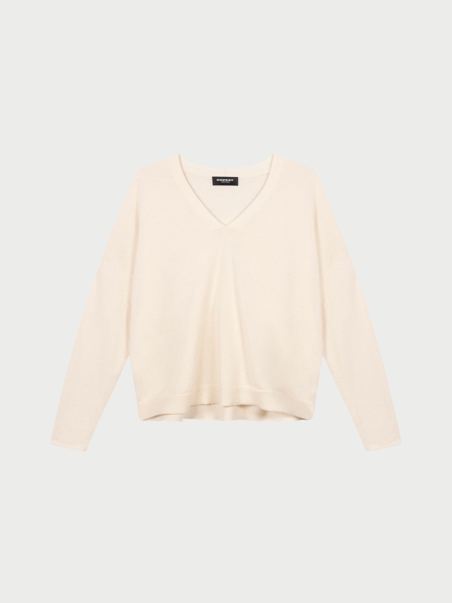 Losvallende cashmere V-hals trui