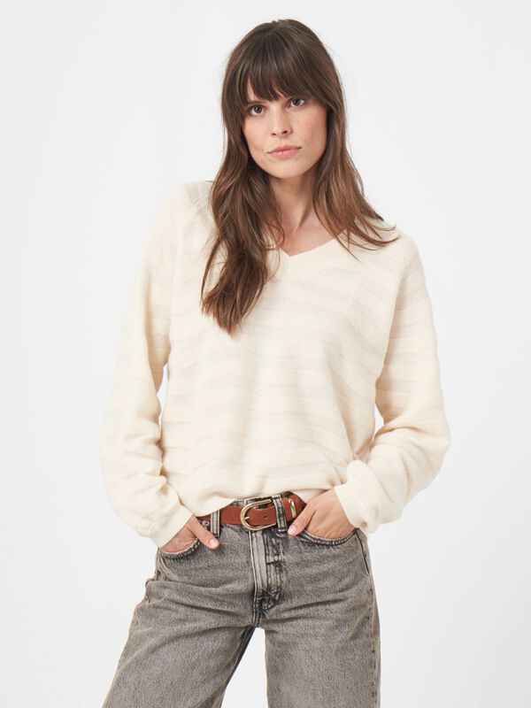 Kaschmirpullover mit texturierten Wellenstreifen image number 3