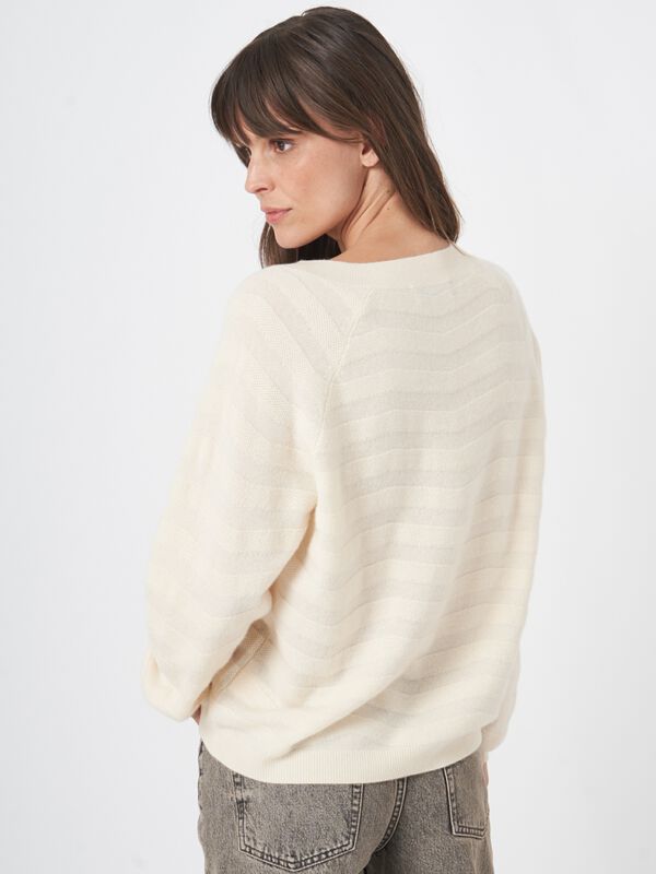 Kaschmirpullover mit texturierten Wellenstreifen image number 6