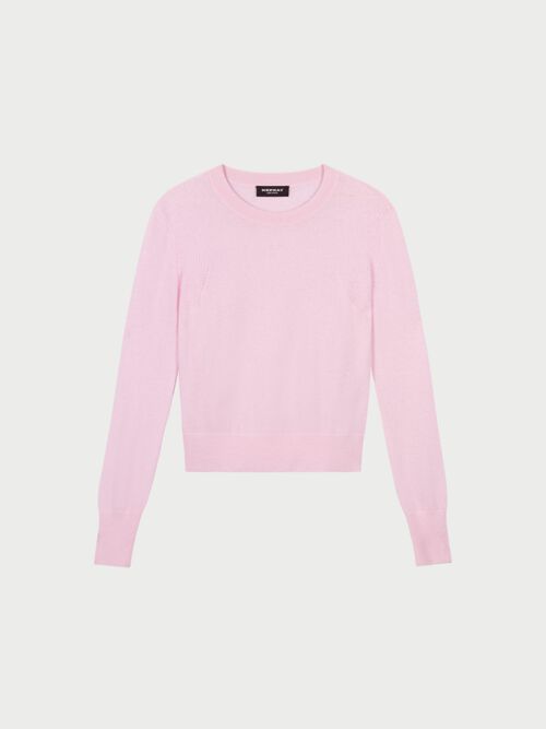 Kaschmir-Pullover mit Rundhals und Schulterdetails