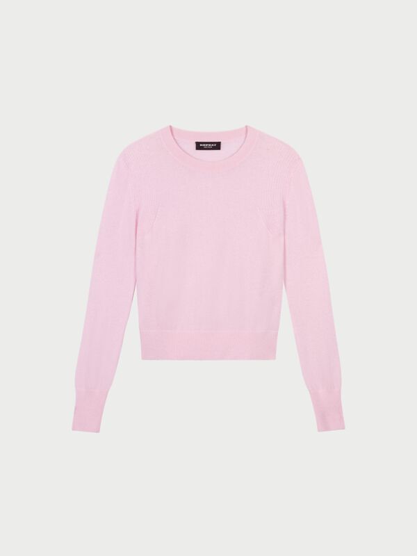 Ronde hals cashmere trui met schouderdetail image number 3