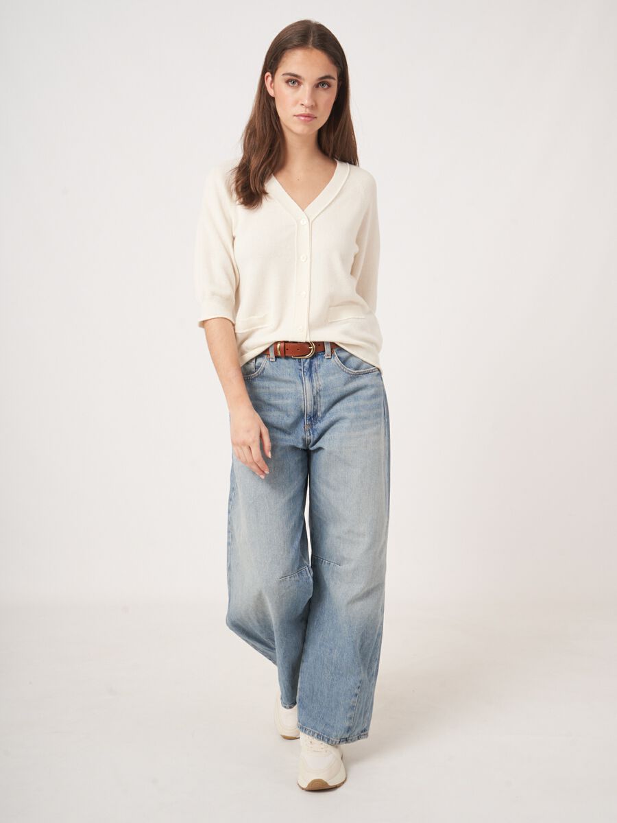 Kaschmir-Strickjacke mit Raglanärmeln image number 5