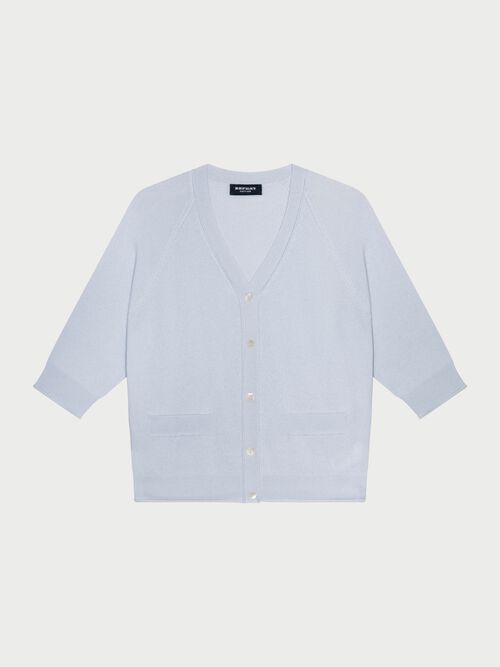 Cashmere cardigan with raglan sleeves