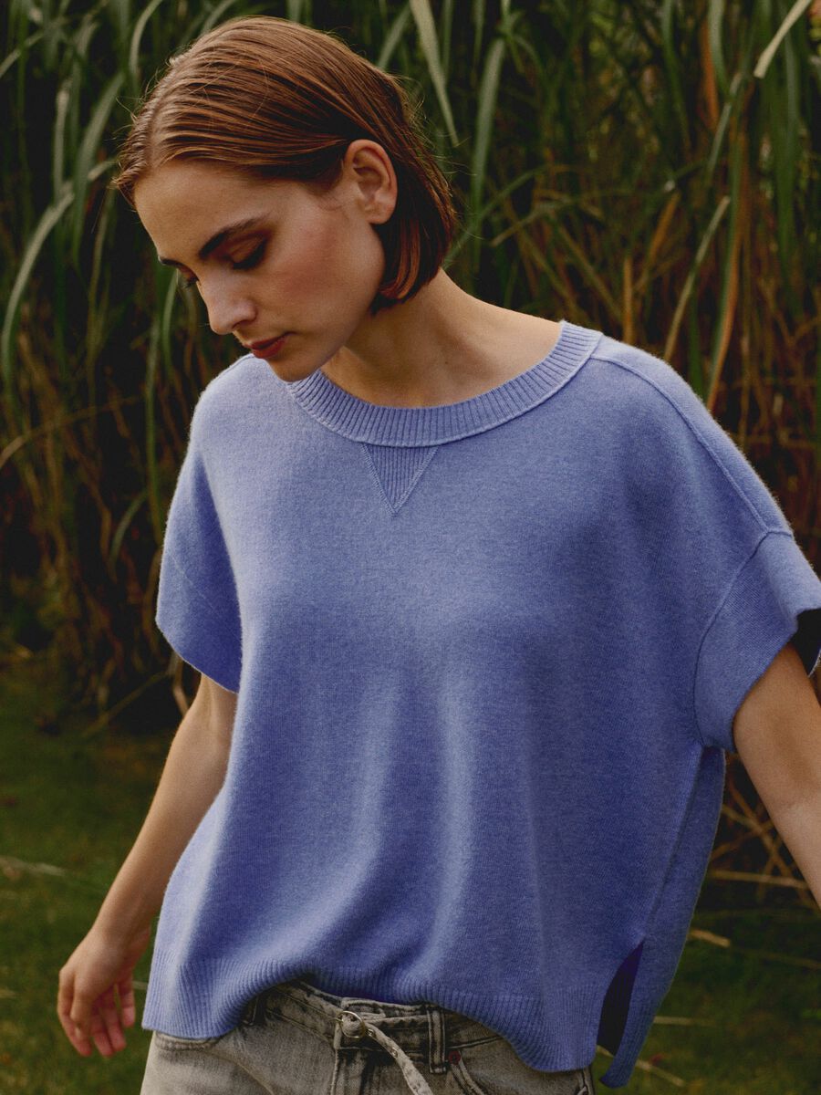 Leichter Kaschmir-Poncho-Pullover image number 0
