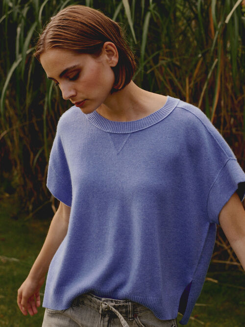Leichter Kaschmir-Poncho-Pullover