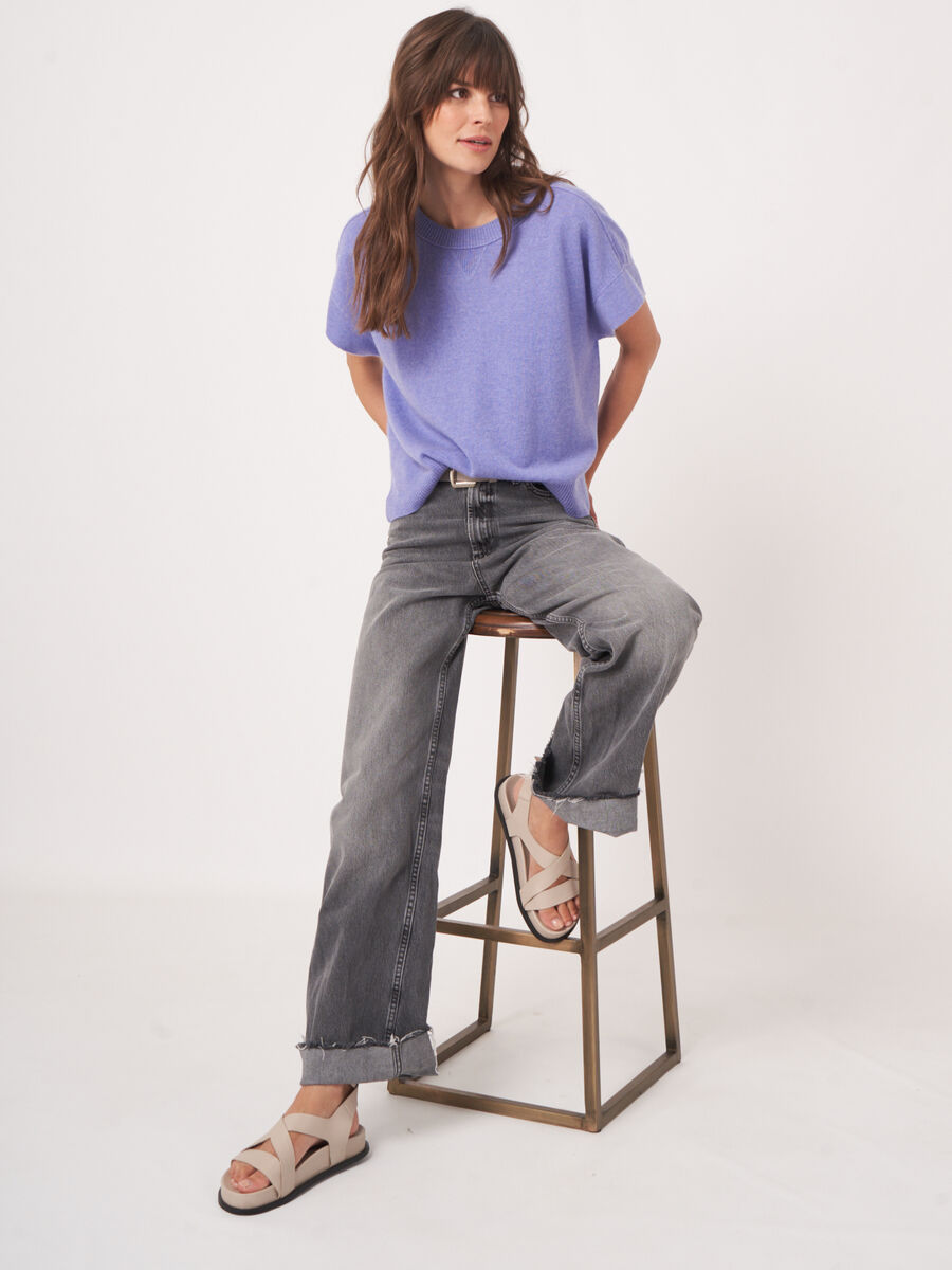 Lightweight cashmere poncho sweater image number 2
