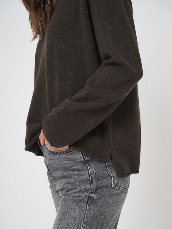 Kasjmier damestrui met ronde hals image number 1