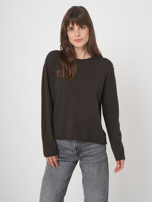 Kasjmier damestrui met ronde hals image number 3