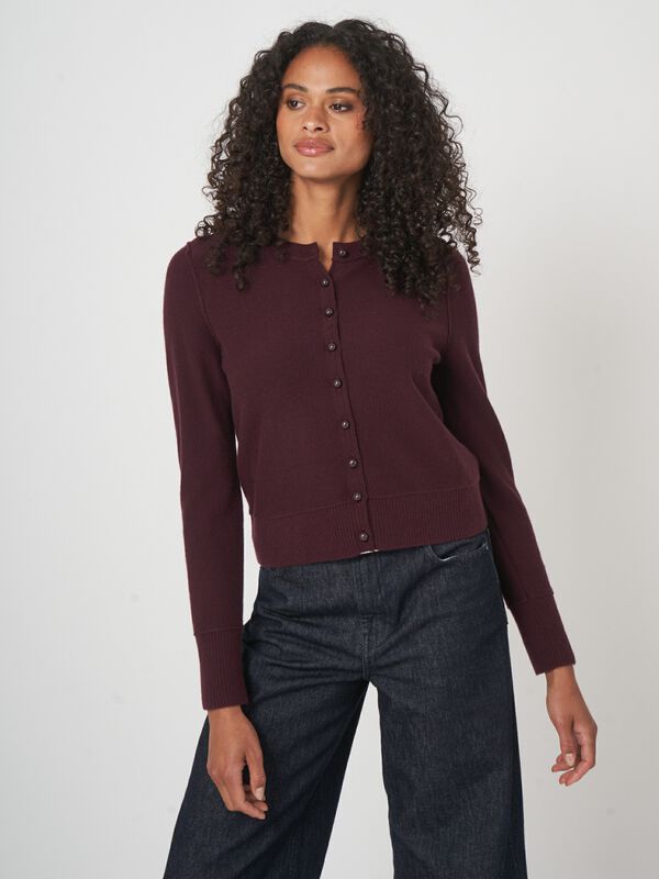 Gilet court boutons nacre en cachemire image number 1