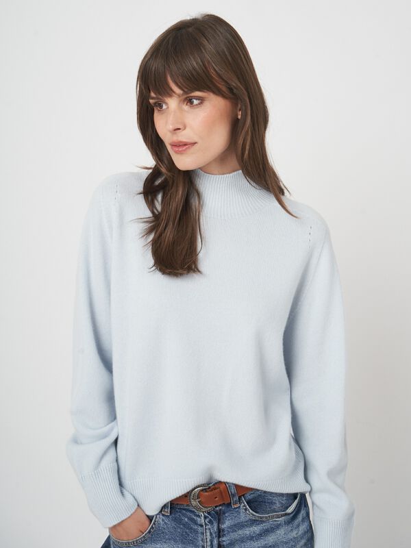 Nahtloser Kaschmirpullover mit Stehkragen image number 0