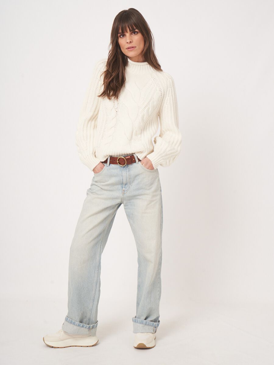 Grofgebreide kasjmier kabeltrui image number 3