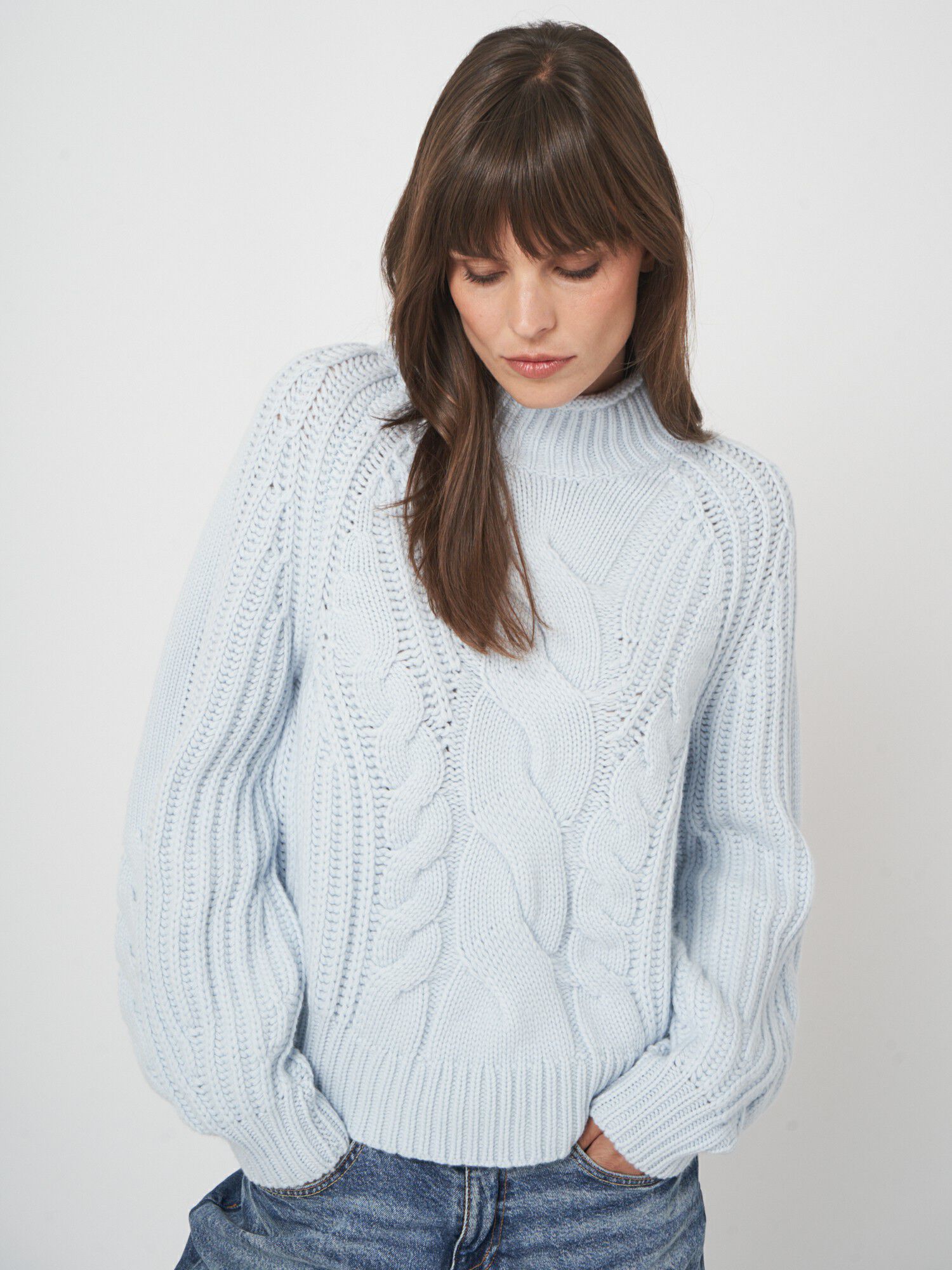 Grofgebreide kasjmier kabeltrui