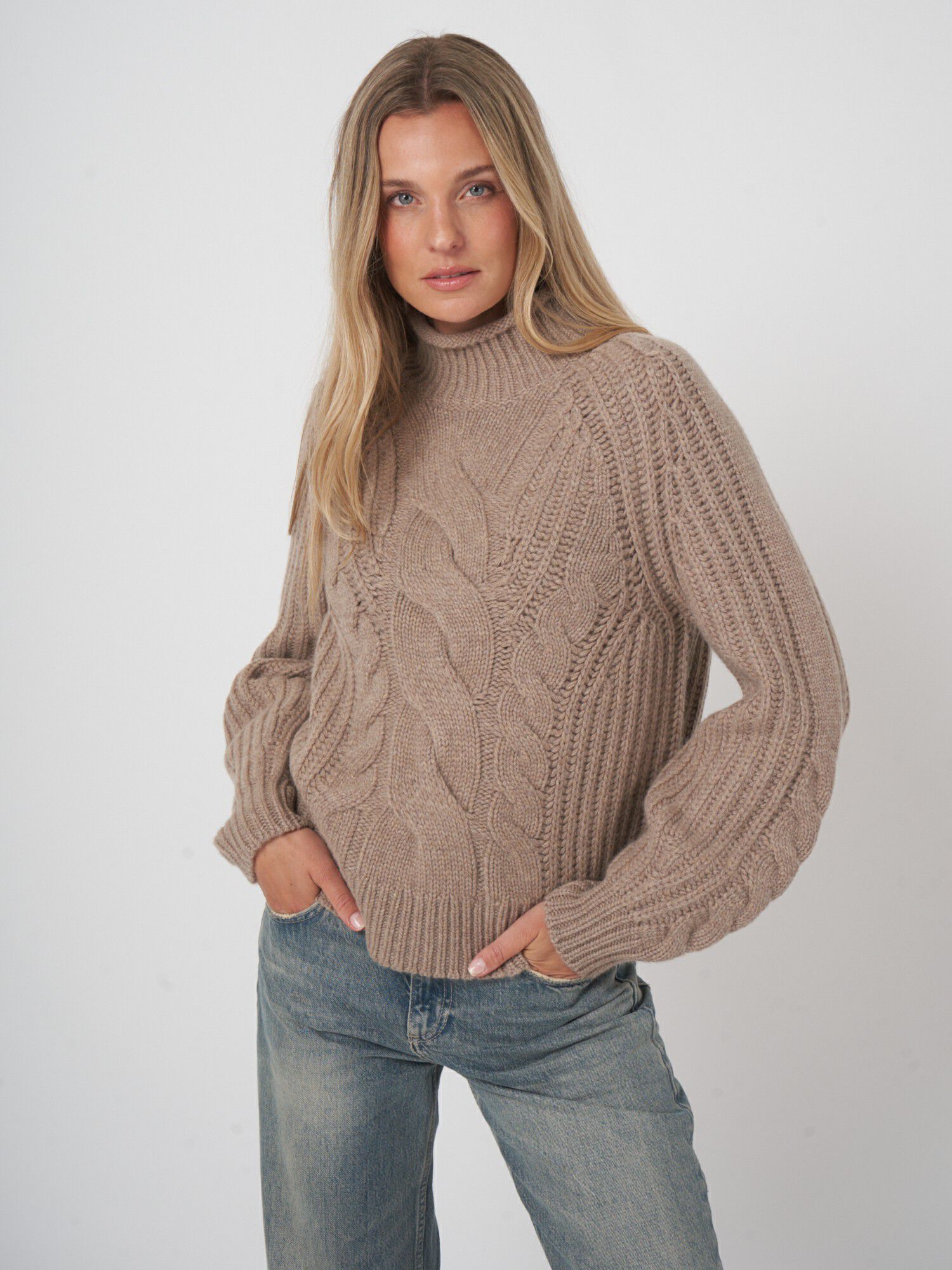 HERILL cashmere nep cable sweater サイズ3 GeRRiT Oversized Chunky Knit Sweater Solid Vintage Pullover
