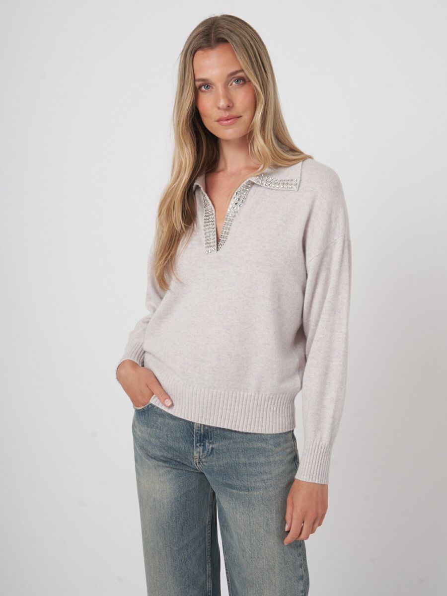 Luxe kasjmier damestrui met parelaccenten image number 3