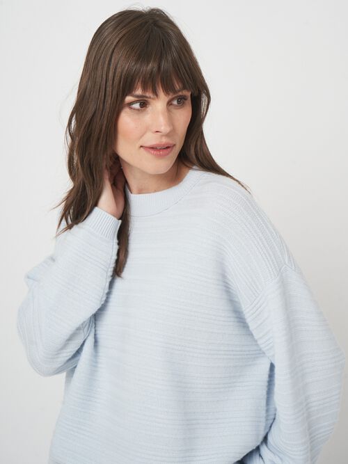 Boxy kasjmier trui met geribbelde textuur