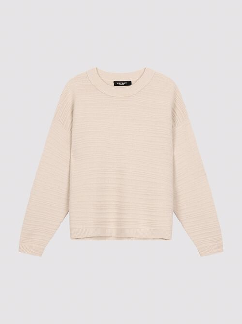 Pull boxy en cachemire c&ocirc;tel&eacute;