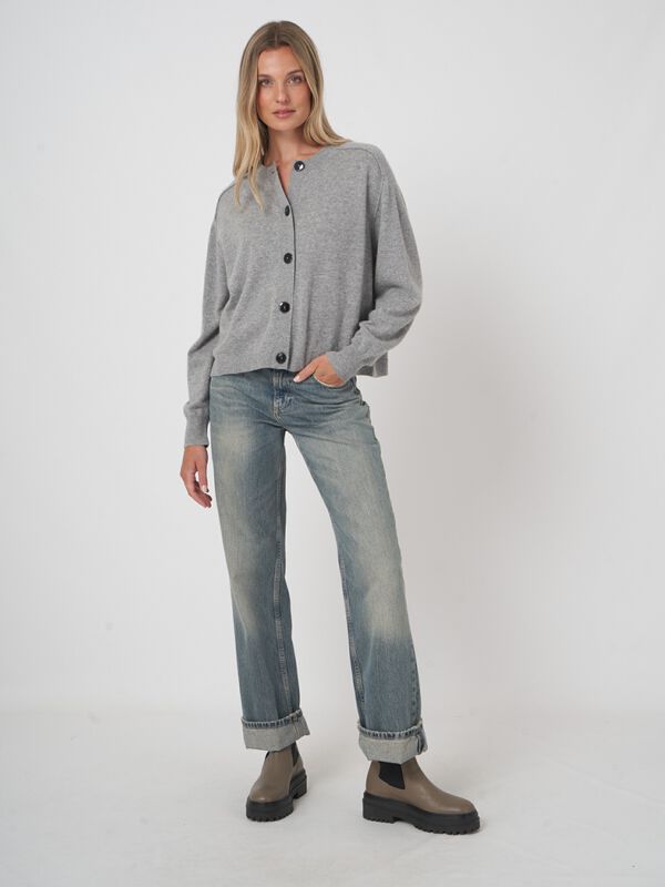 Kort kasjmier vest - boxy fit & biologisch image number 5