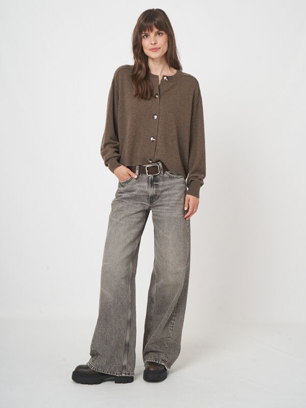 Kort kasjmier vest - boxy fit & biologisch image number 5