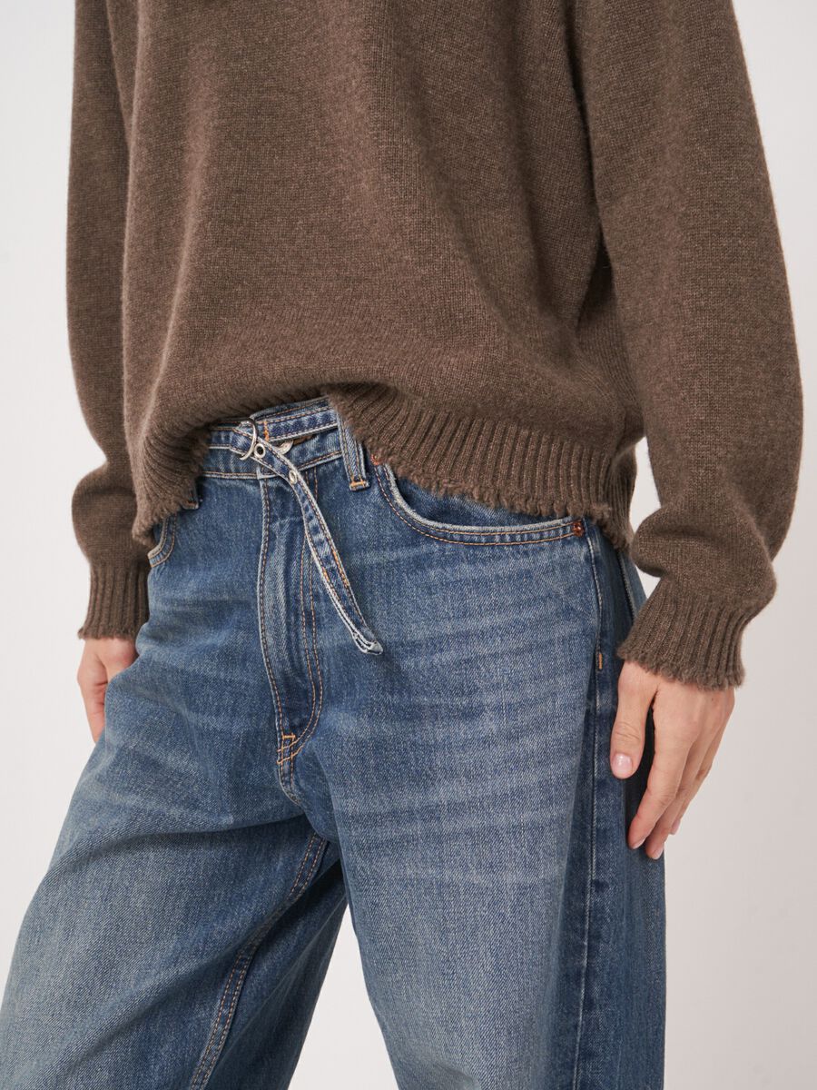 Relaxed fit kasjmier trui met ronde hals image number 8