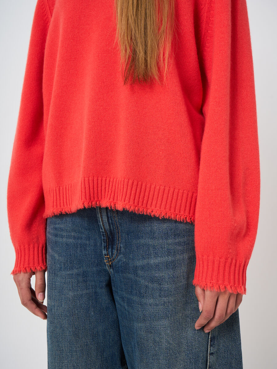 Pull oversize en cachemire &agrave; franges image number 4