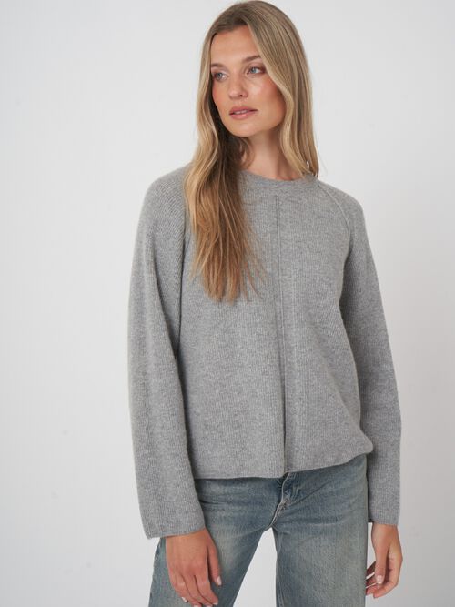 Geribbelde kasjmier trui - relaxed fit & duurzaam