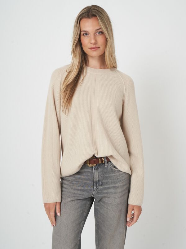 Geribbelde kasjmier trui - relaxed fit & duurzaam image number 0