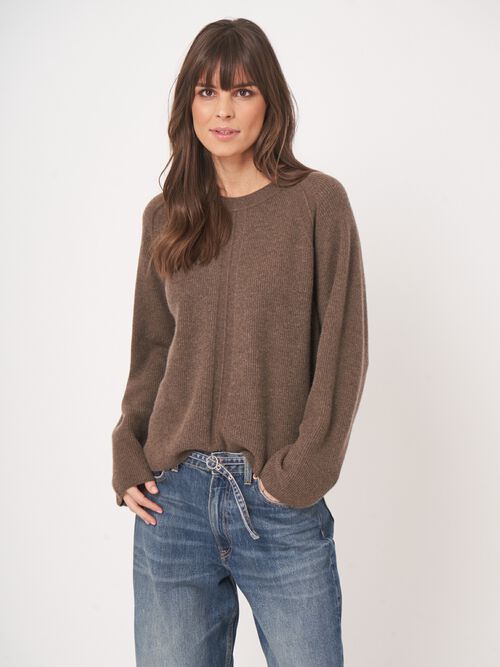 Geribbelde kasjmier trui - relaxed fit & duurzaam