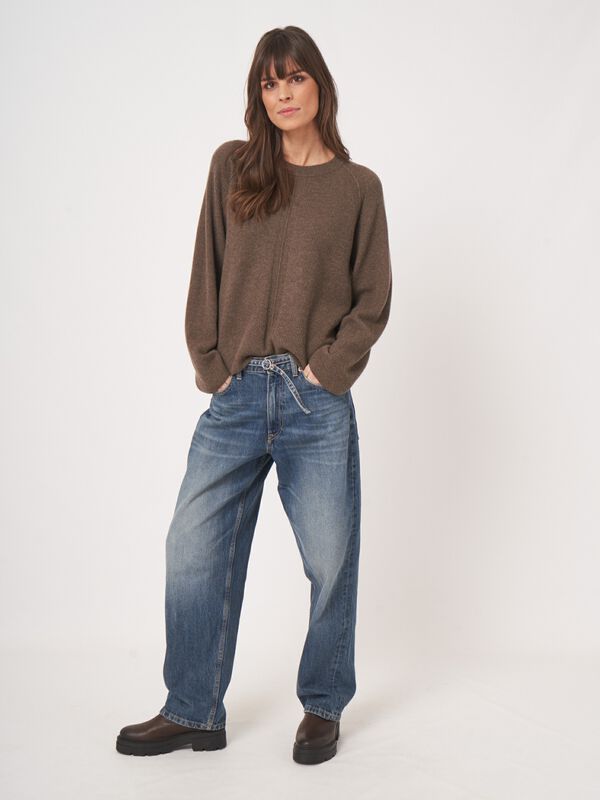 Geribbelde kasjmier trui - relaxed fit & duurzaam image number 6