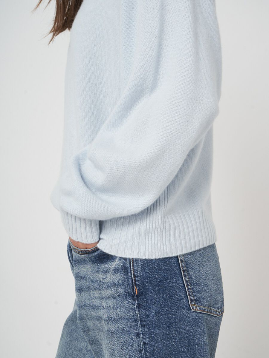 Kasjmier trui met opstaande kraag - boxy fit & naadloos image number 1