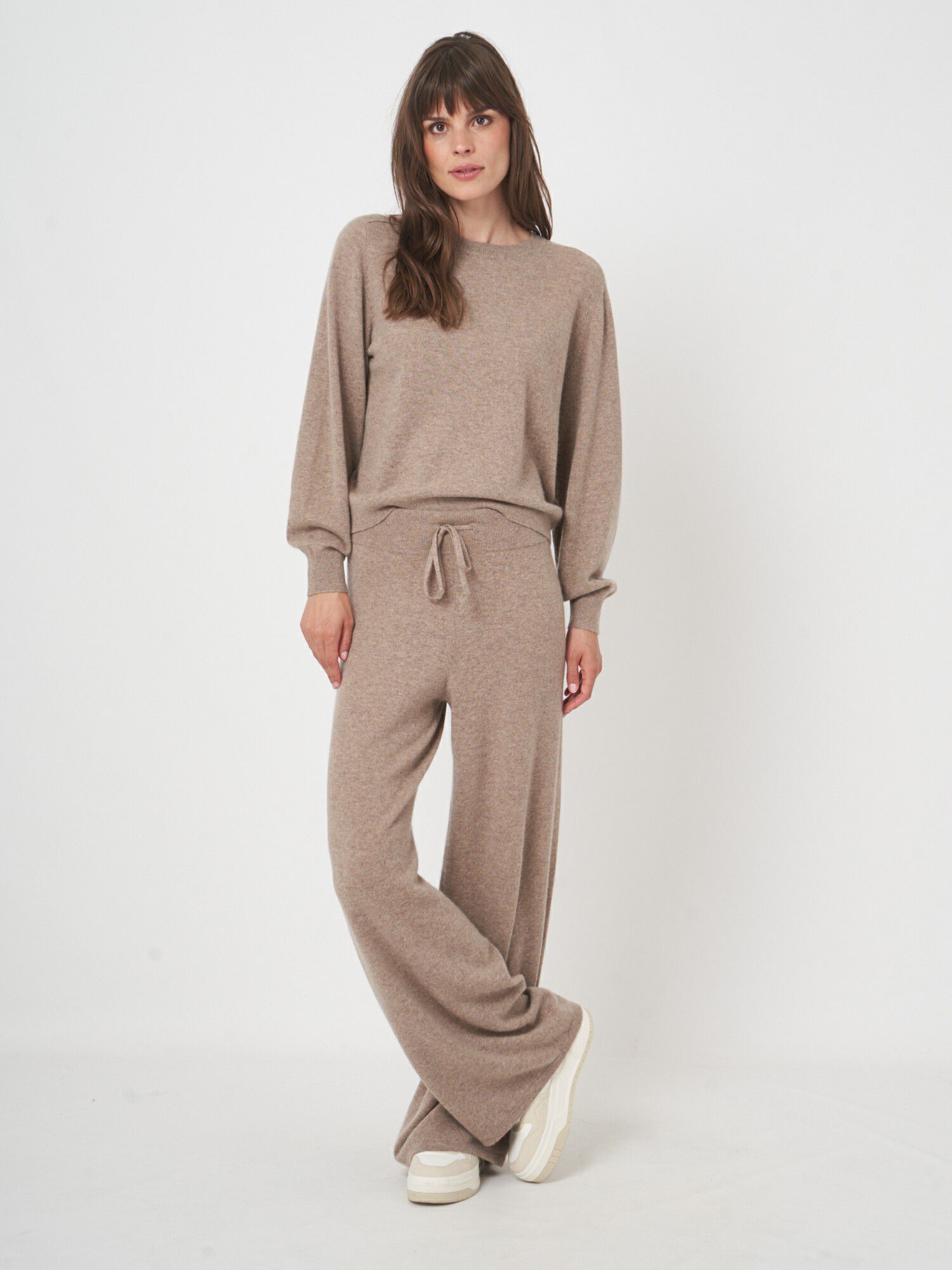 Wijde gebreide kasjmier broek - comfort & stijl afbeelding