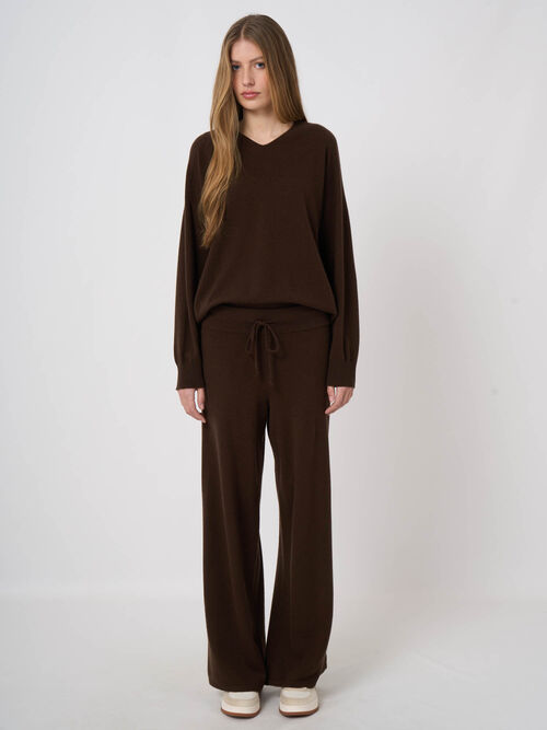 Wide leg cashmere lounge pants