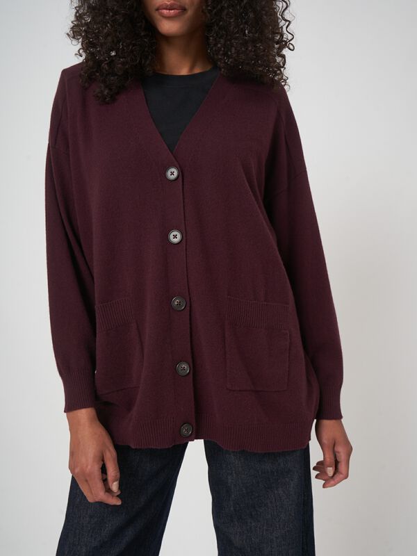 Oversized Feinstrick-Cardigan mit V-Ausschnitt image number 1
