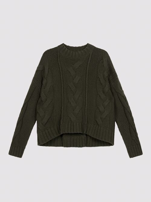 Pull chunky en cachemire  &ndash; coupe cropped & torsades
